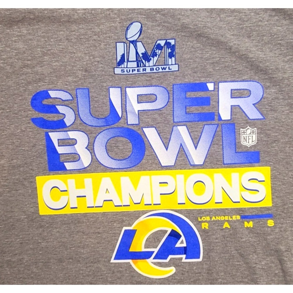 Los Angeles Rams Nike T-Shirt Men's XL Gray Super Bowl Short Sleeve Crew Neck - Picture 2 of 7